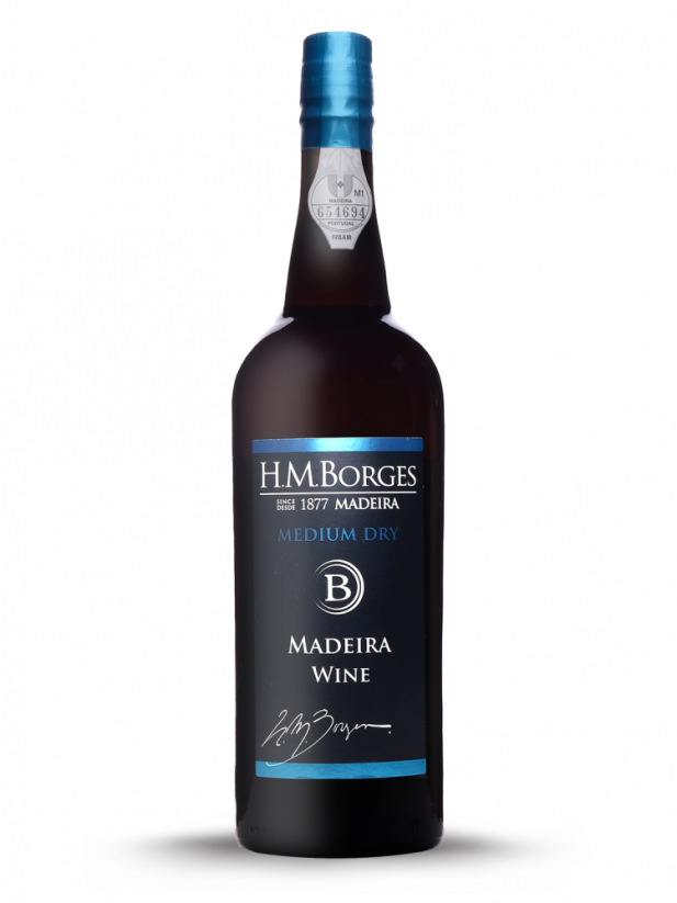 H.M. Borges, Madeira 3 roky, Medium dry (polosuché), fortifikované víno 18% 0,75 l