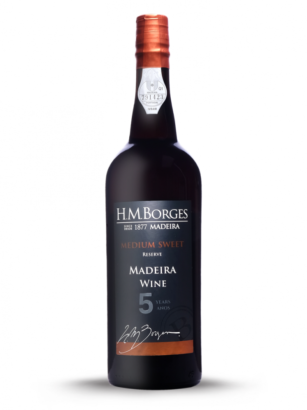 H.M. Borges, Madeira 5 let, Medium sweet (polosladké), likérové víno 0,75l