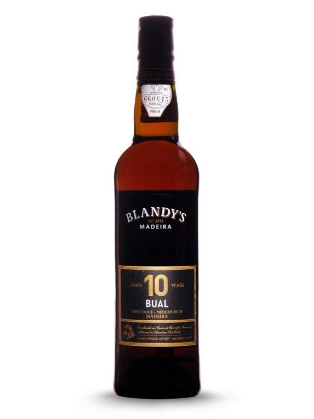 Blandy's, Madeira, Bual, Medium Rich, 10 let, likérové víno, 19% 0,5 l