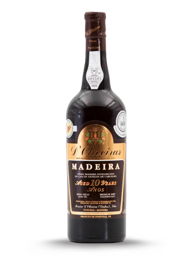 D'Oliveiras, Madeira, Medium Dry, 10 let, fortifikované víno, polosuché, Portugalsko 19% 0,75 l