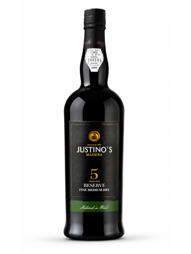 Justino´s  Madeira 5 let, Medium Dry (polosuché), fortifikované víno 19% 0,75 l