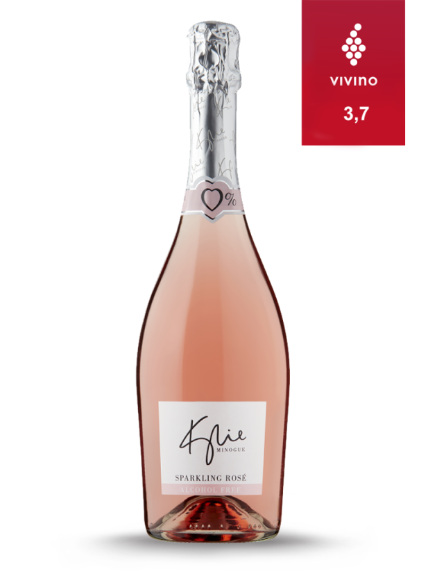 Kylie Minogue, Sparkling Rosé Alcohol Free, růžové perlivé víno polosuché, Německo, 0% 0,75 l