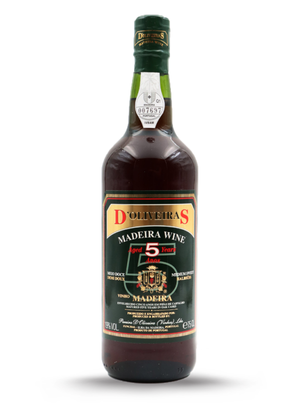D'Oliveiras, Madeira, Medium Sweet, 5 let, fortifikované víno, polosladké, Portugalsko 19% 0,75 l